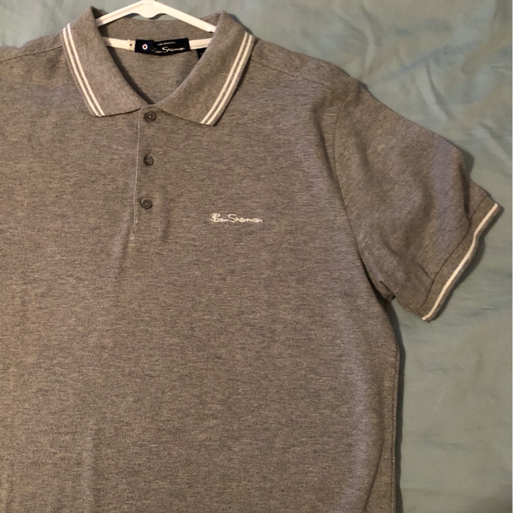 Ben Sherman polo Grey with White tipping M